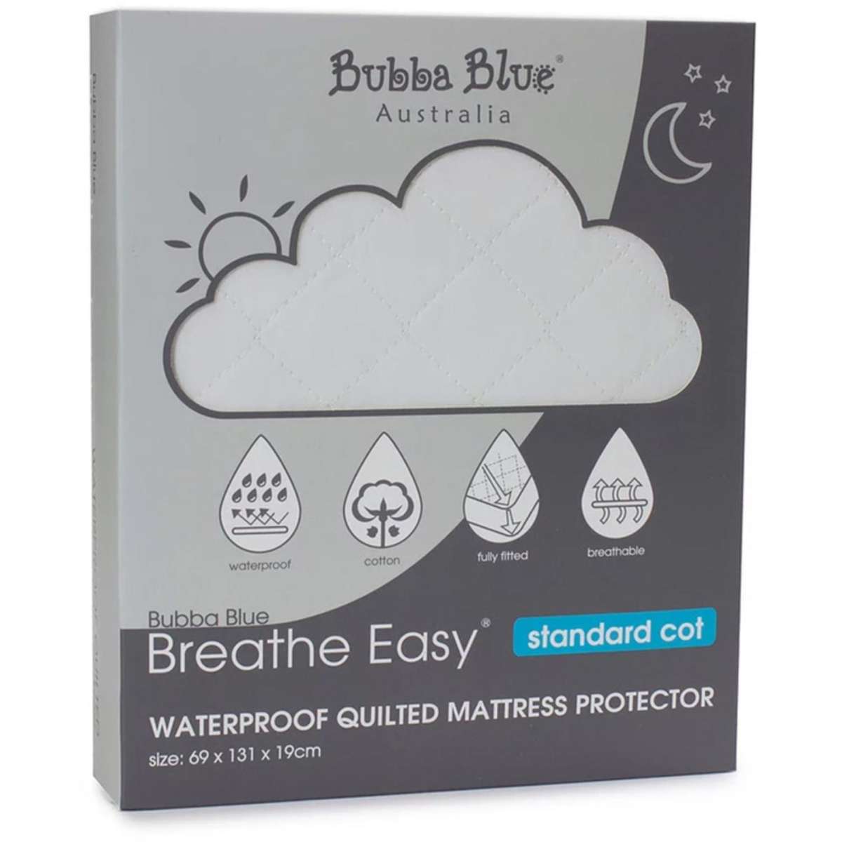 Bubba Blue Breathe Easy Standard Cot Waterproof Quilted Mattress