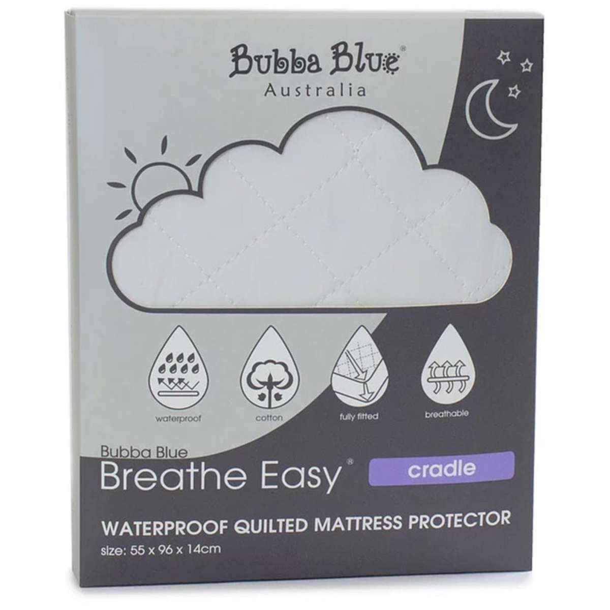 Bubba Blue Breathe Easy Cradle Waterproof Quilted Mattress Protector