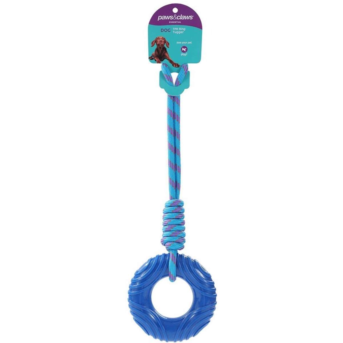 Paws & Claws Rubber Donut Tugger Dog Toy 45cm Assorted Woolworths