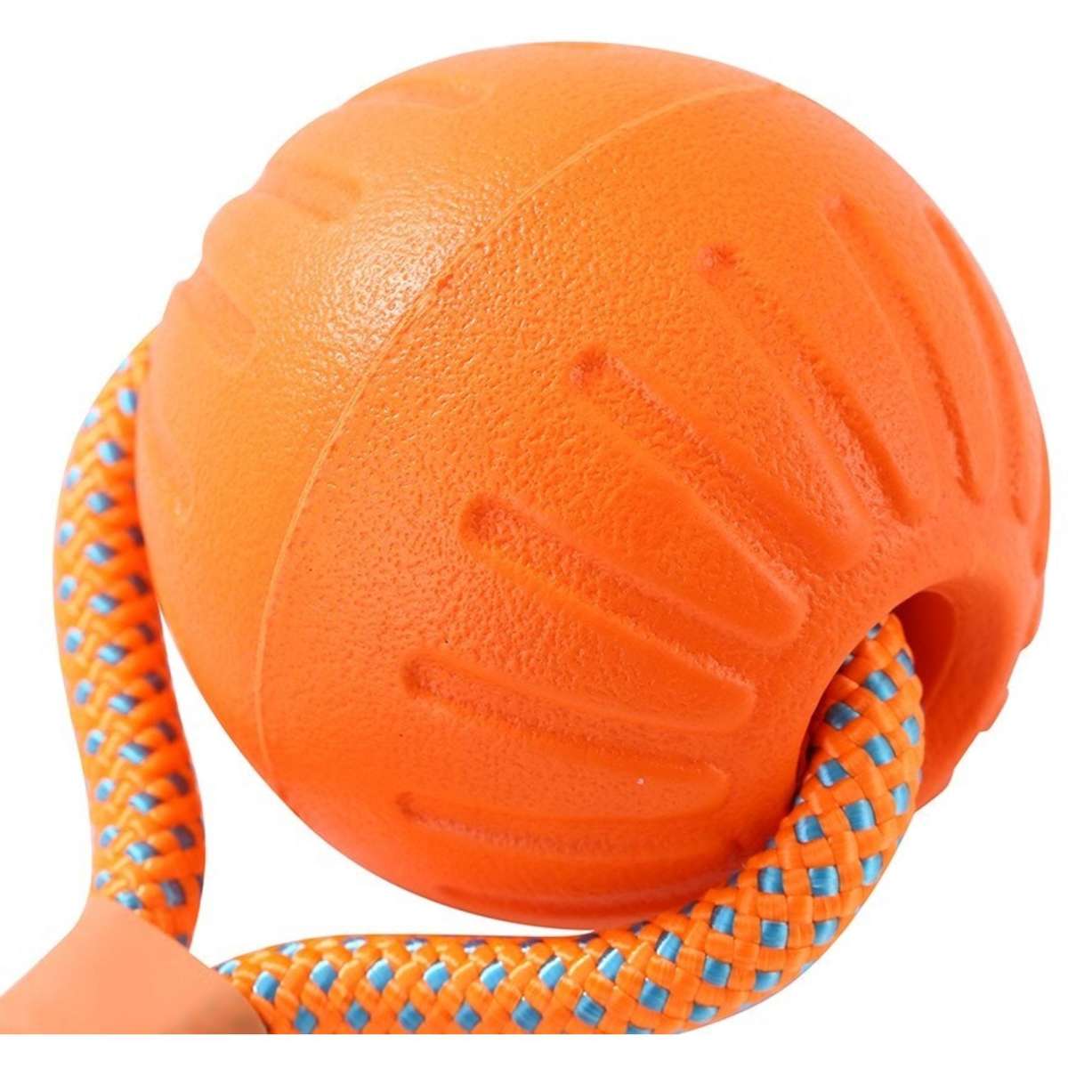 Paws & Claws Fetch N' Play Pet Dog Ball Rope Tugger 6cm Orange | Woolworths