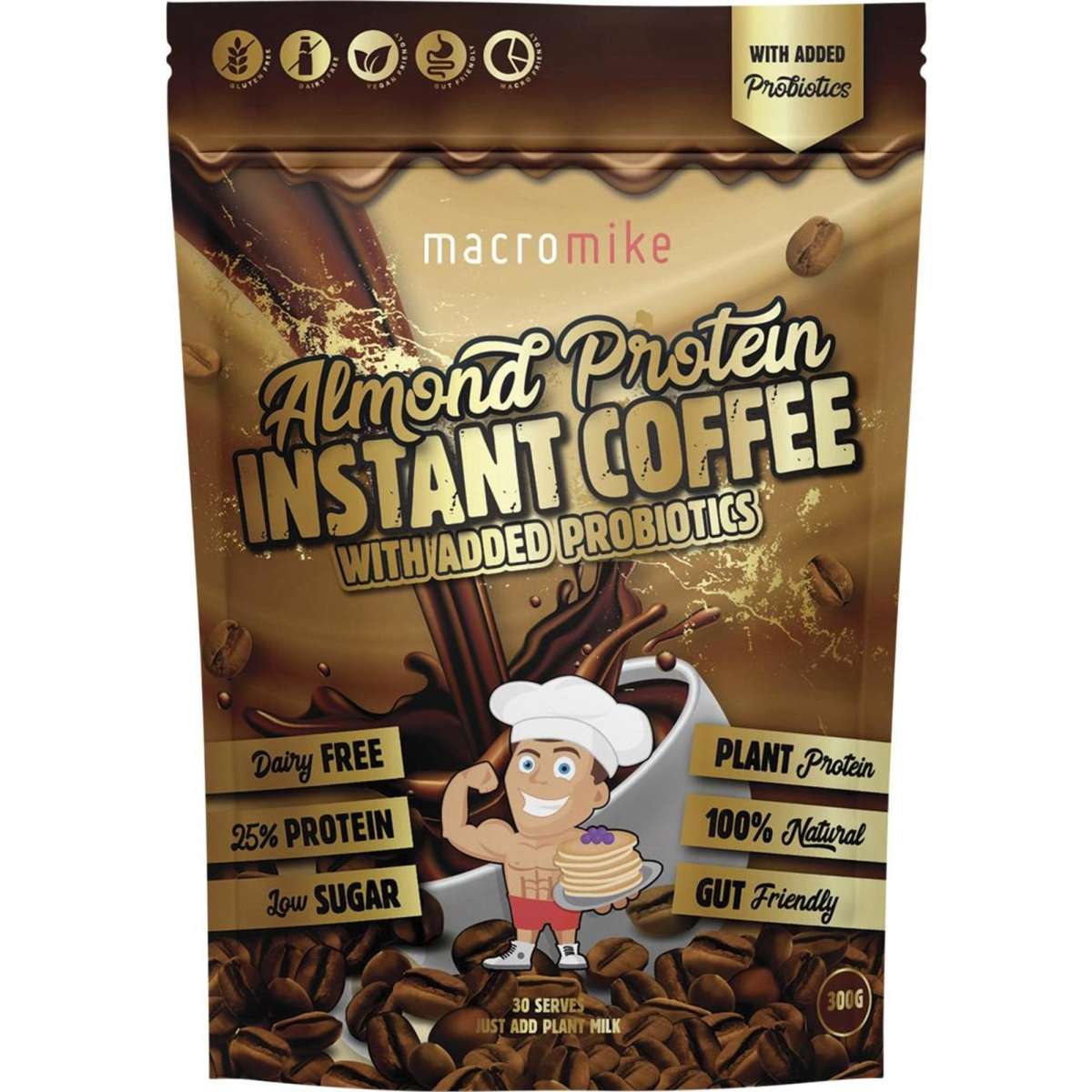 Macro Mike Premium Almond Protein Instant Coffee 300g Woolworths