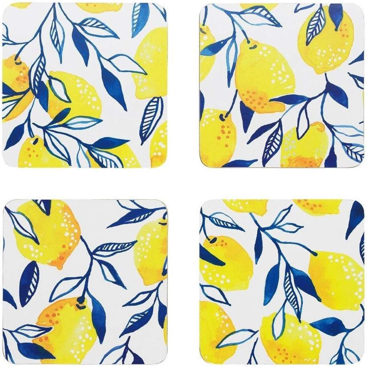 Ecology Punch Coasters Lemon 10x10cm Set of 4 Woolworths