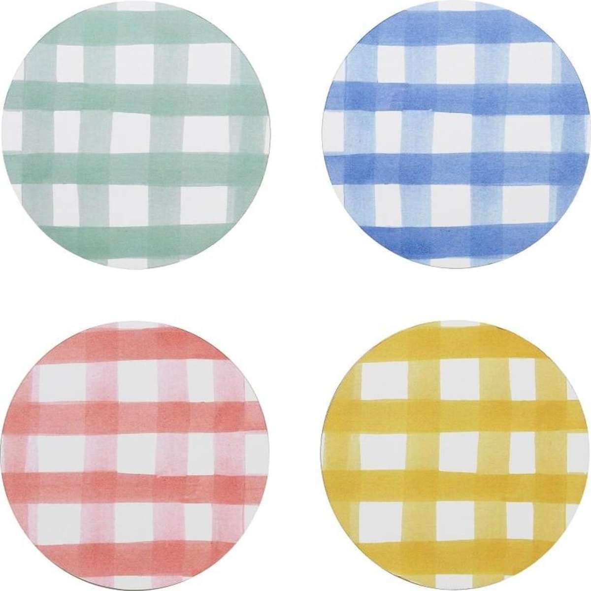 Ecology Ripe Coasters Gingham Round 10x10cm Set of 4 Woolworths