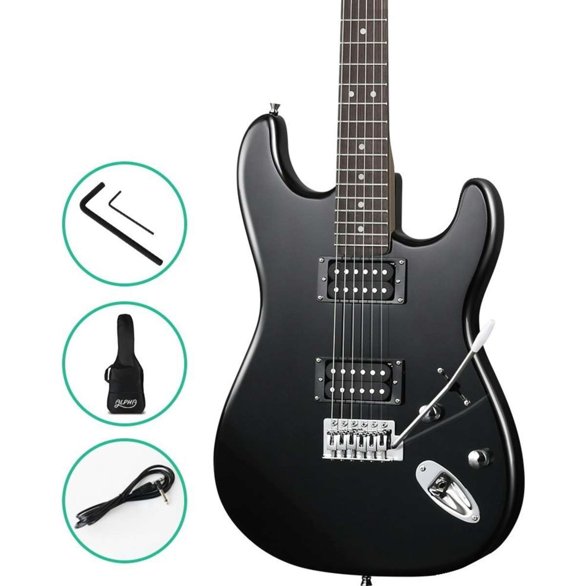 Alpha 41 Inch Electirc Guitar Humbucker Pickup Switch Full Size Skull