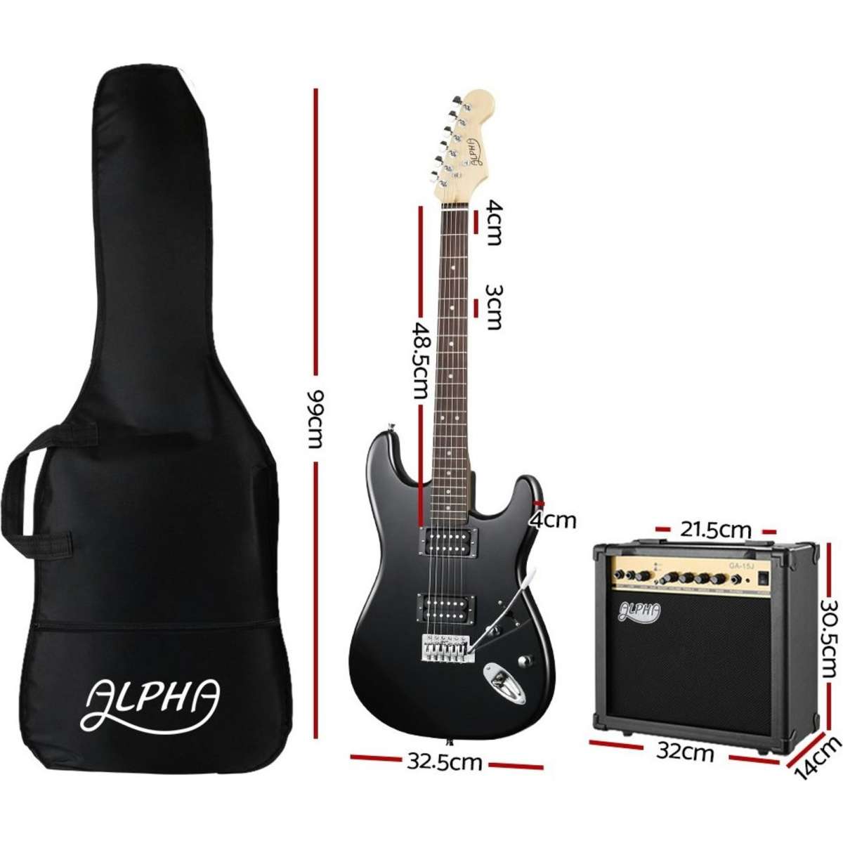 Alpha 41 Inch Electirc Guitar Humbucker Pickup Switch Amplifier Skull