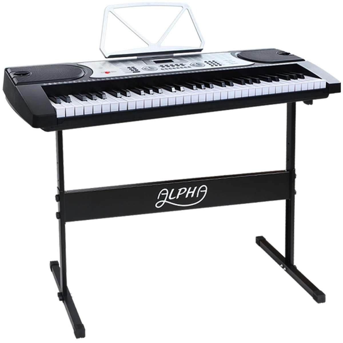 Alpha 61 Keys Electronic Piano Keyboard Digital Electric w/ Stand