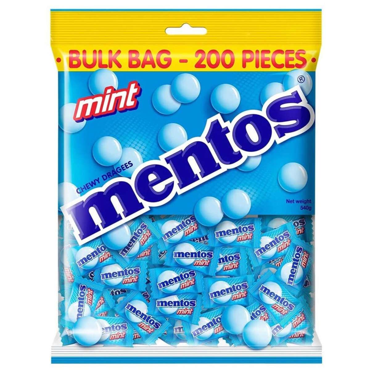 Mentos Single Serve Pillowpack Mint Bulk Bag 540g 200pc Woolworths