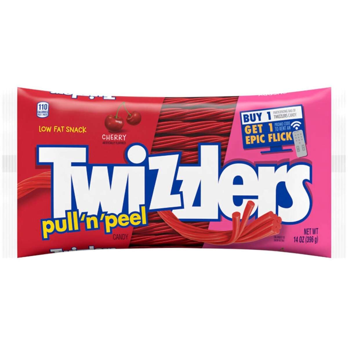 Twizzlers Cherry Pull'N'Peel Cherry Candy Bag 396g Woolworths