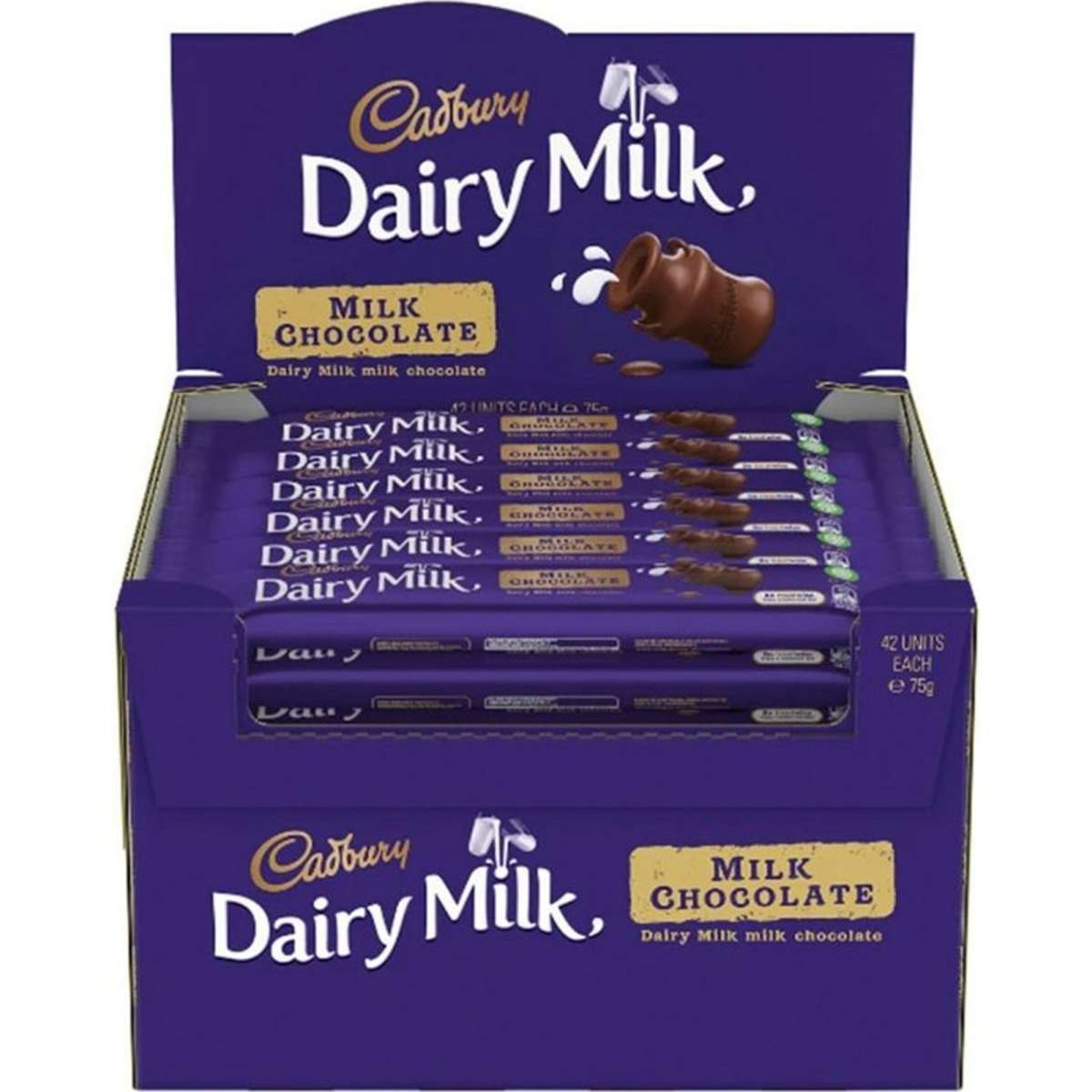 Cadbury Dairy Milk Chocolate Bar 75g 42pc Woolworths
