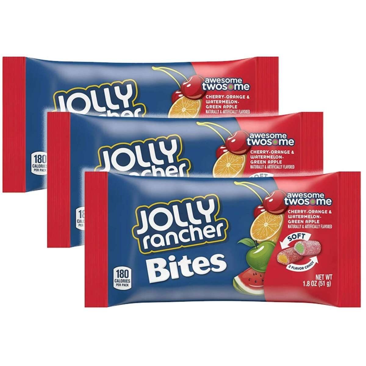 Jolly Rancher Awesome Twoseome Soft Chew Bites Bag 51g 3PK | Woolworths