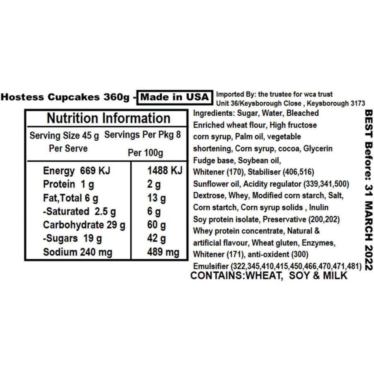 Hostess Frosted Chocolate Cupcakes 360g 2x 8pc Woolworths
