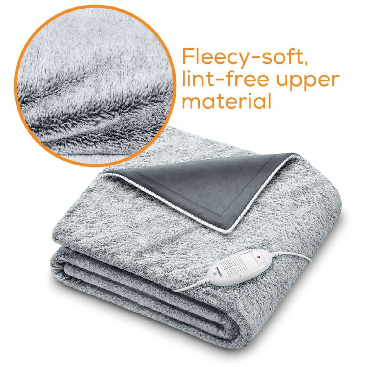 Beurer Electric Heated Cuddly Throw Blanket Grey HD75GNORDIC Woolworths