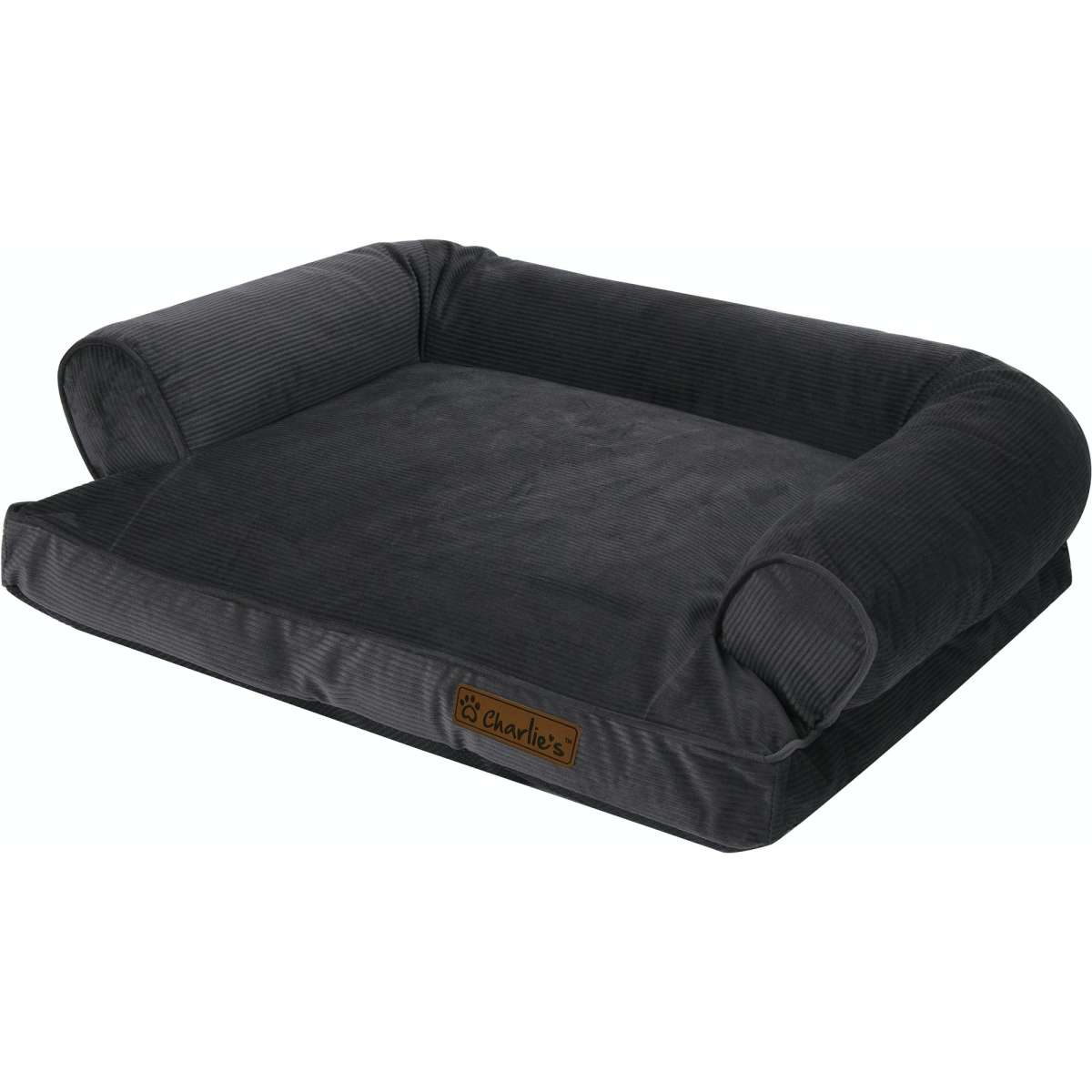 Charlie's Corduroy Dog Sofa Bed Charcoal Small | Woolworths