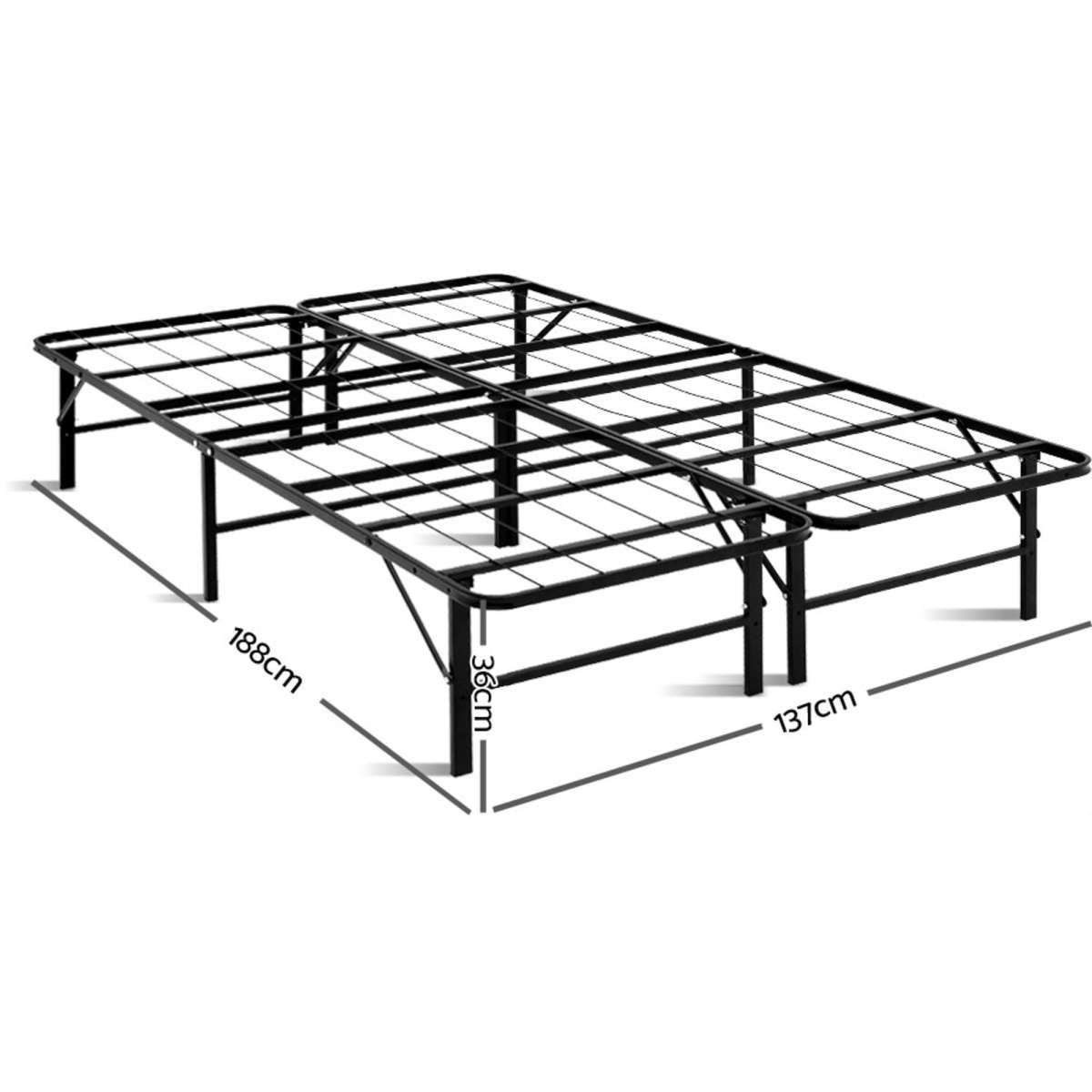 Artiss Folding Bed Frame Metal Base Double Woolworths