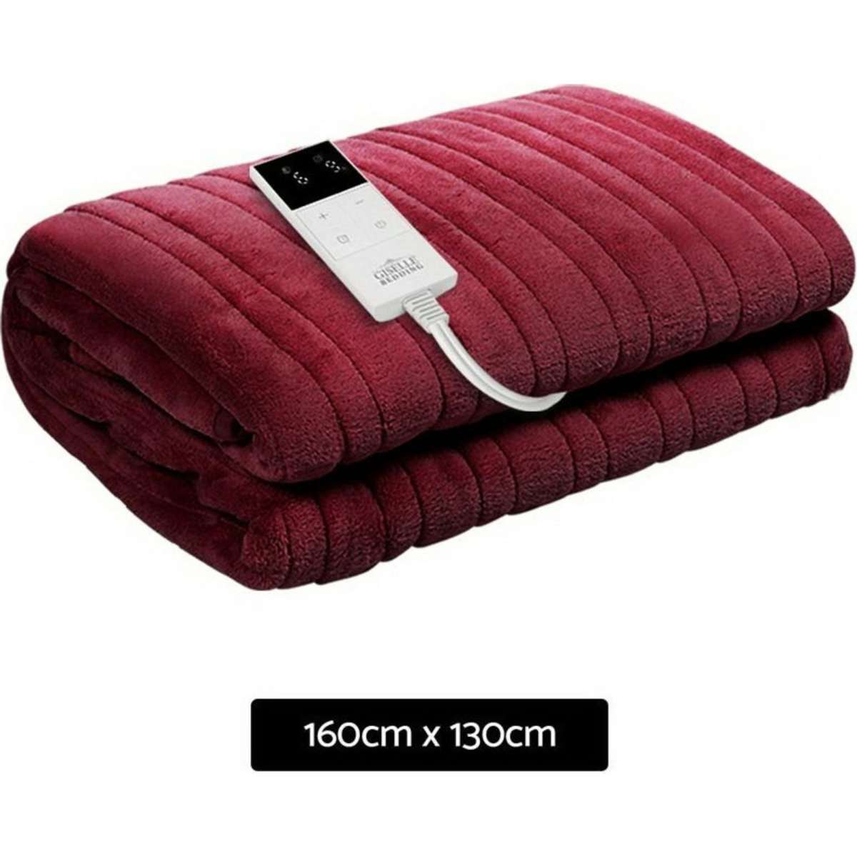 Giselle Bedding Electric Throw Blanket Burgundy Woolworths