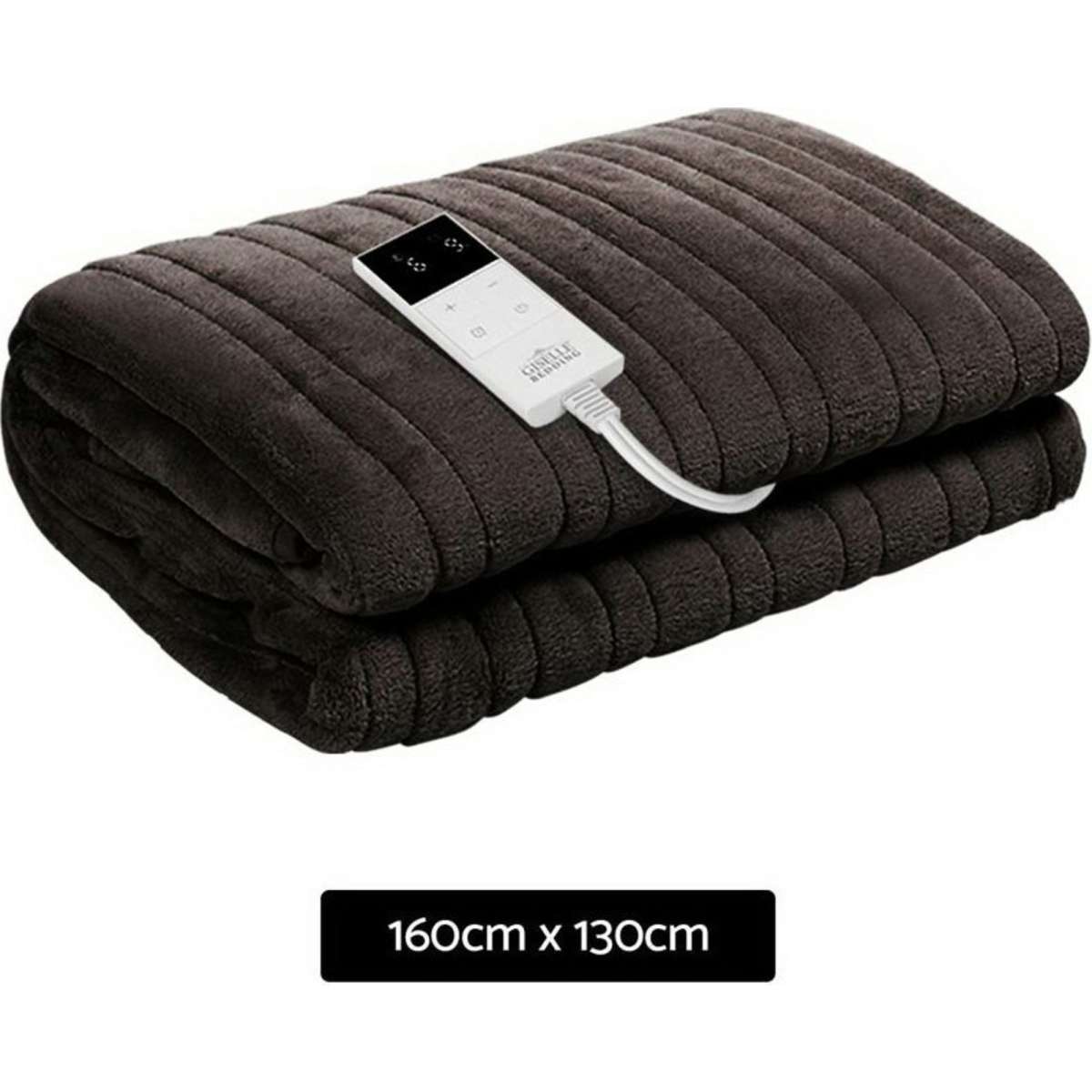 Giselle Electric Throw Rug Heated Blanket Fleece Brown Woolworths