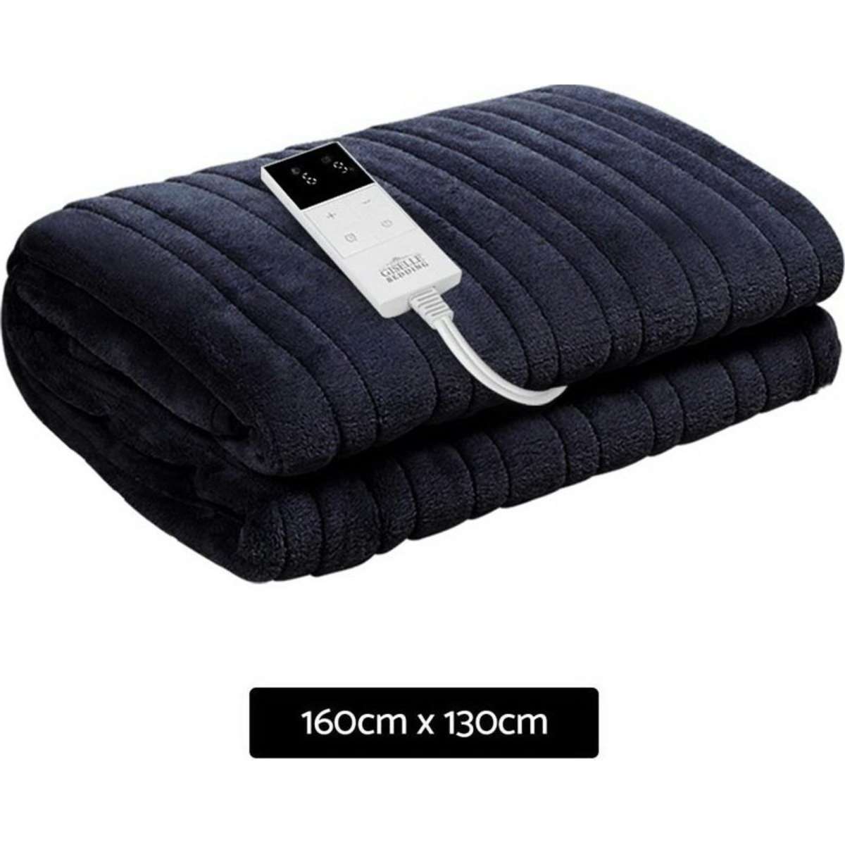 Giselle Electric Throw Rug Heated Blanket Fleece Charcoal Woolworths