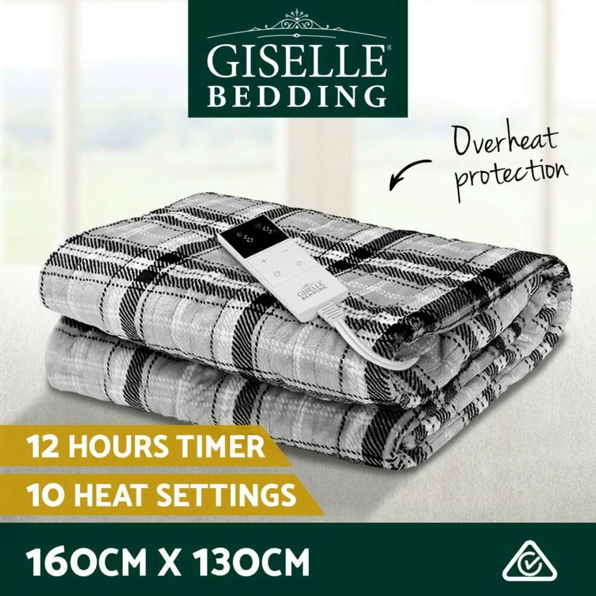 Giselle Electric Throw Rug Heated Blanket Flannel Woolworths