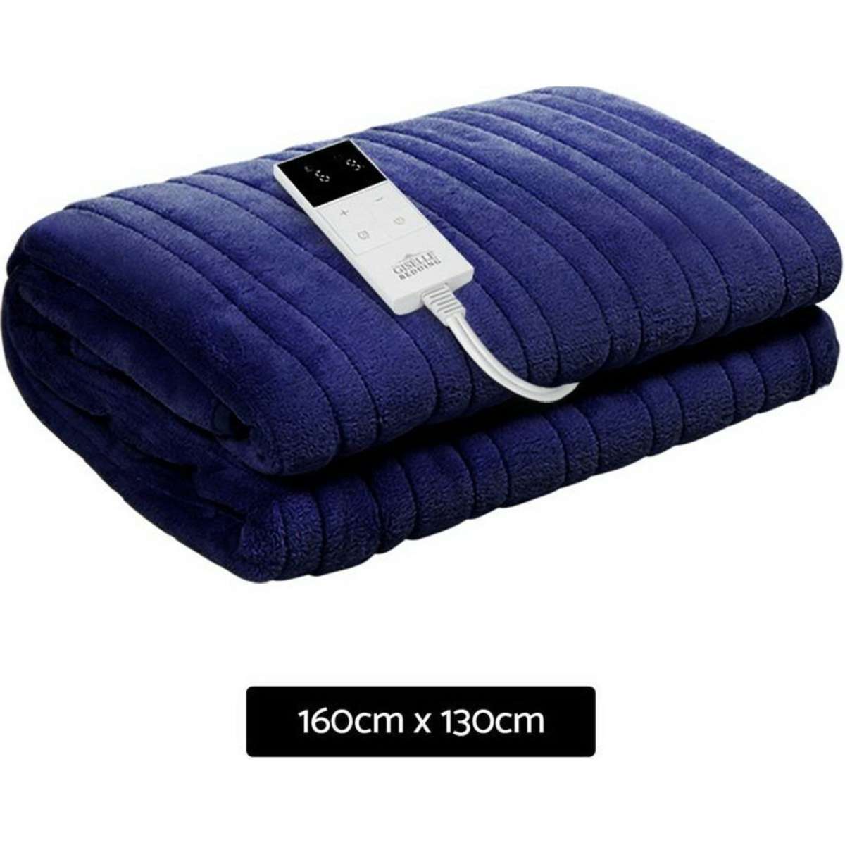 Giselle Electric Throw Rug Heated Blanket Fleece Blue Woolworths