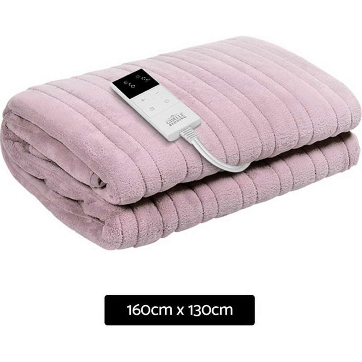 Giselle Electric Throw Rug Heated Blanket Fleece Pink Woolworths