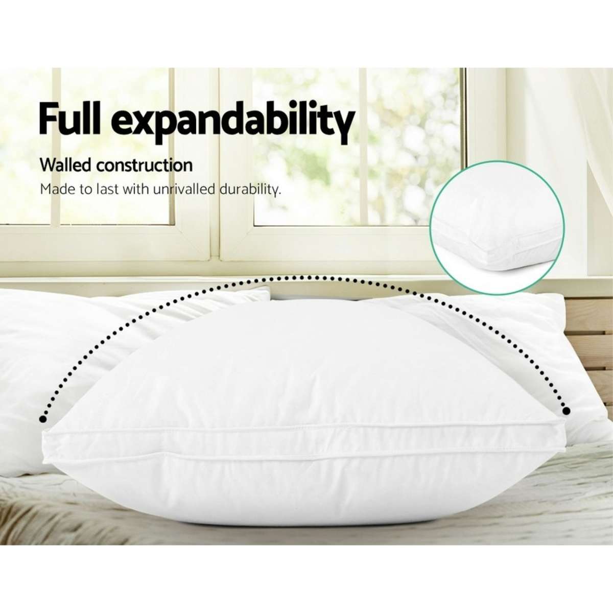 Giselle Bedding Duck Feather Down Pillow Luxury Twin Pack Woolworths