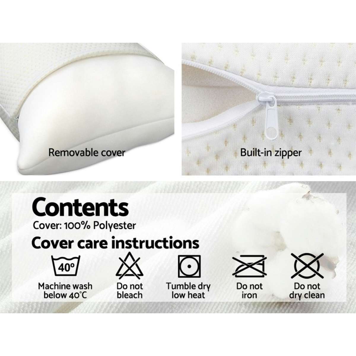 Giselle Bedding Memory Foam Pillow 13cm Thick Twin Pack Woolworths