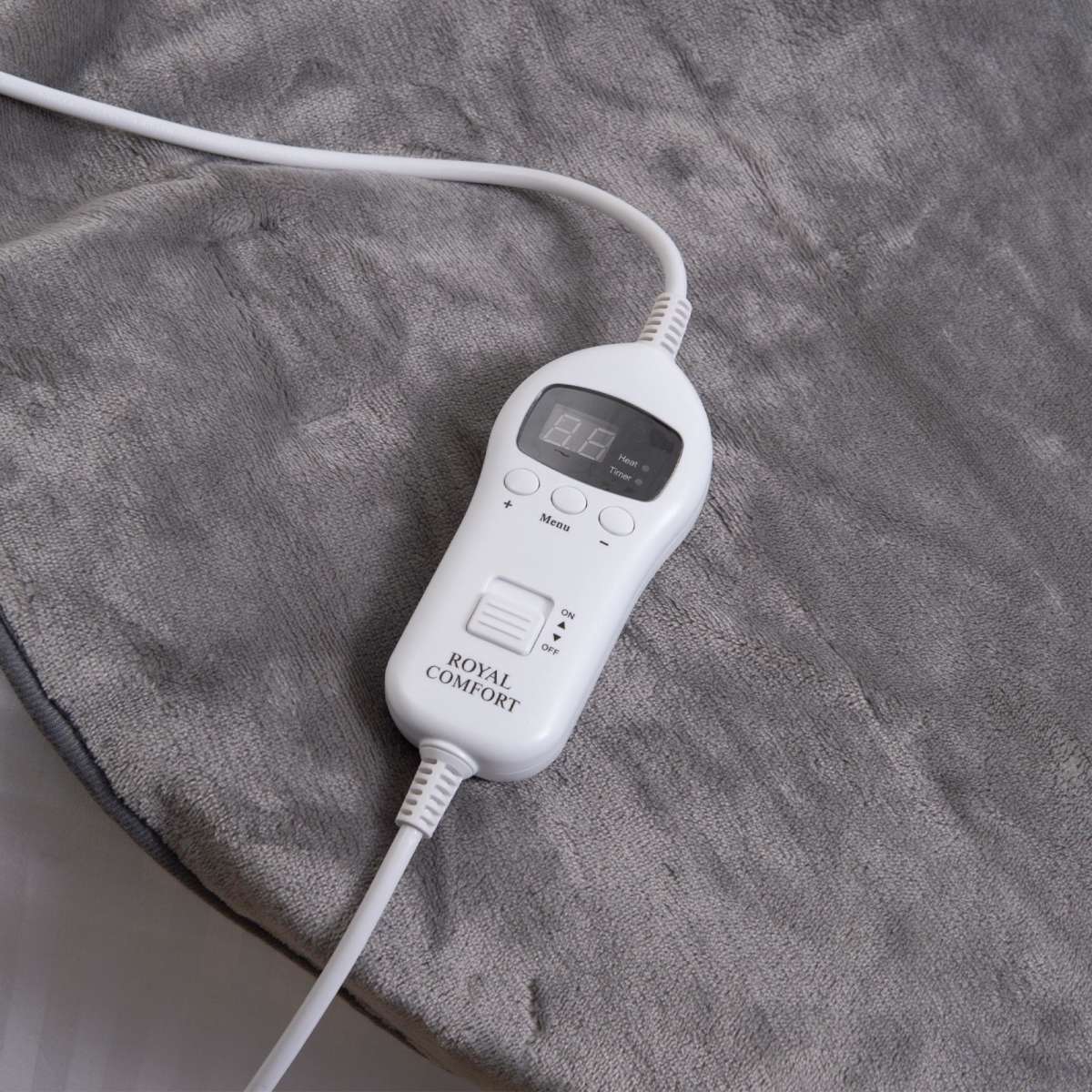 Royal Comfort Heated Fleece Electric Throw 160 x 130 cm Grey