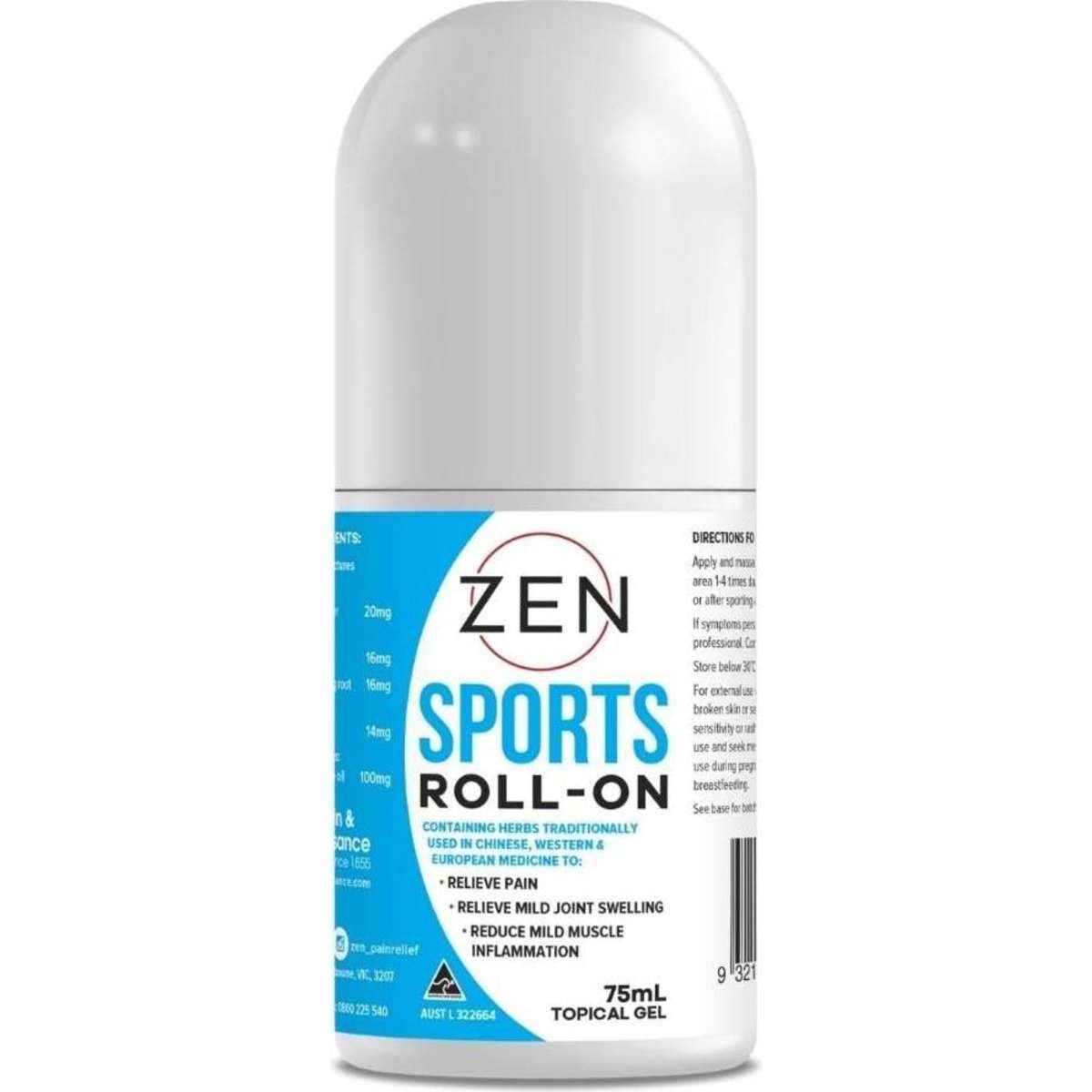 Zen Sports Roll On 75ml Woolworths