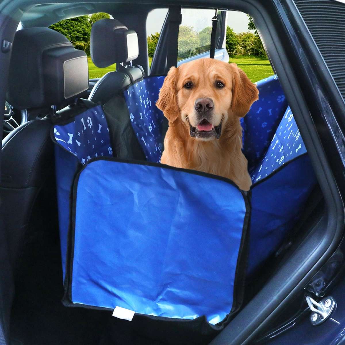 PaWz Pet Back Car Seat Cover Hammock Nonslip Dog Puppy Cat Waterproof Rear Blue Woolworths