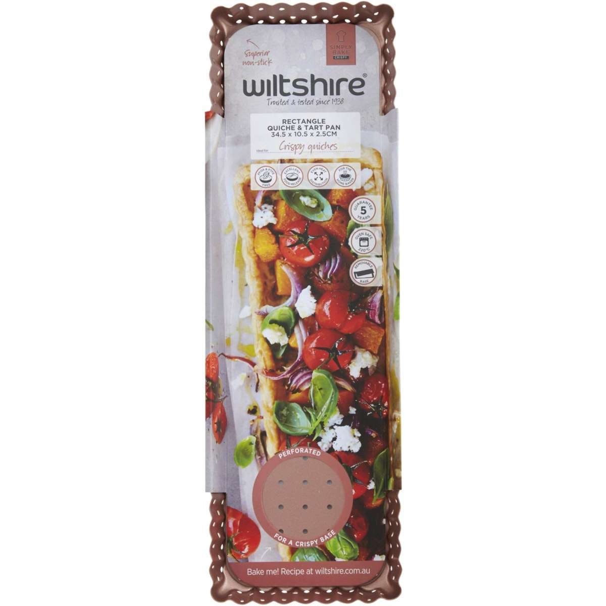 Wiltshire Rose Gold Perforated Rectangle Quiche & Tart Pan Woolworths