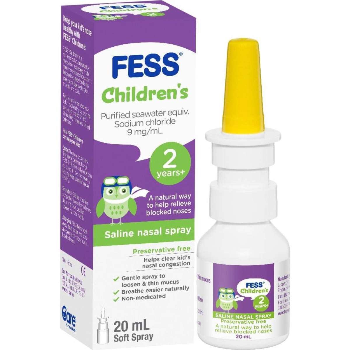 Fess Saline Nasal Spray for Kids 20ml Woolworths