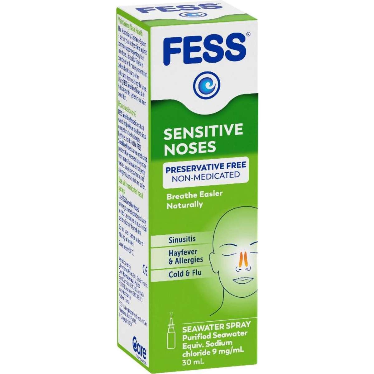 Fess Nasal Seawater Spray for Sensitive Noses 30ml Woolworths