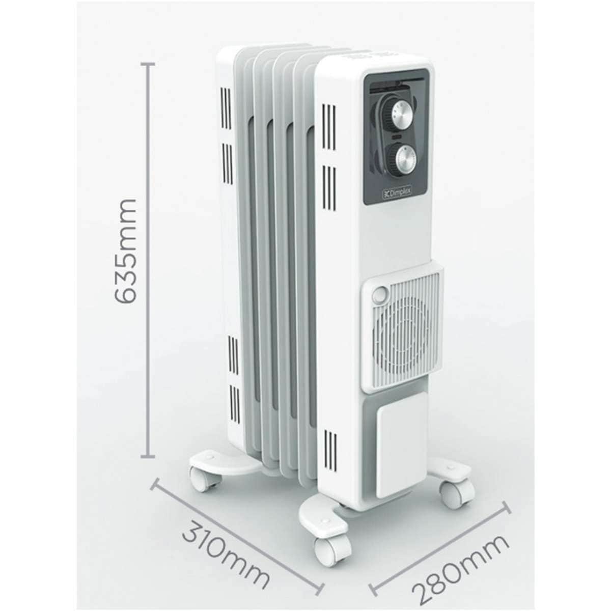 Dimplex Oil Column Heater w/ Turbo Fan White 1.5kW Woolworths