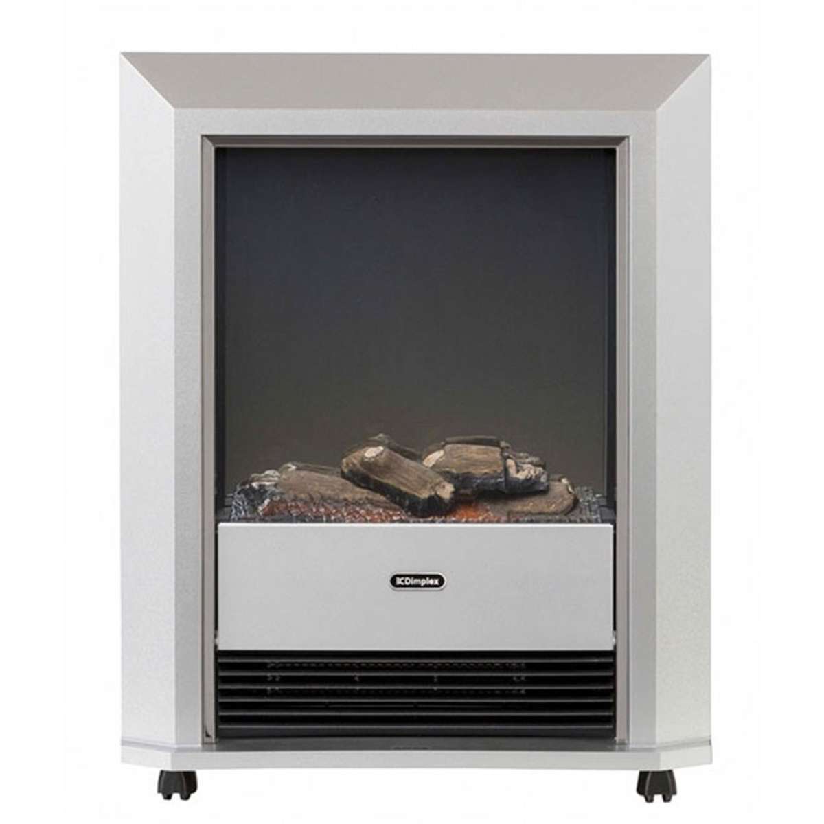 Dimplex Lee Silver Electric Fireplace Heater Heat/Flame Smoke Coal Wood