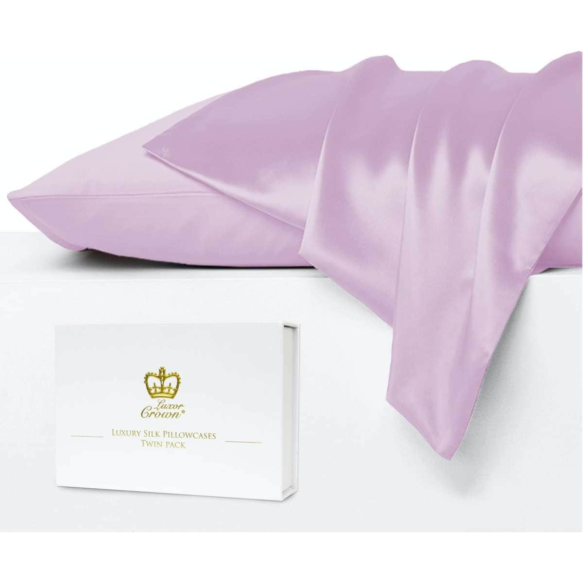 Luxor Crown Set of 2 Mulberry Silk Standard Pillowcases (Lilac