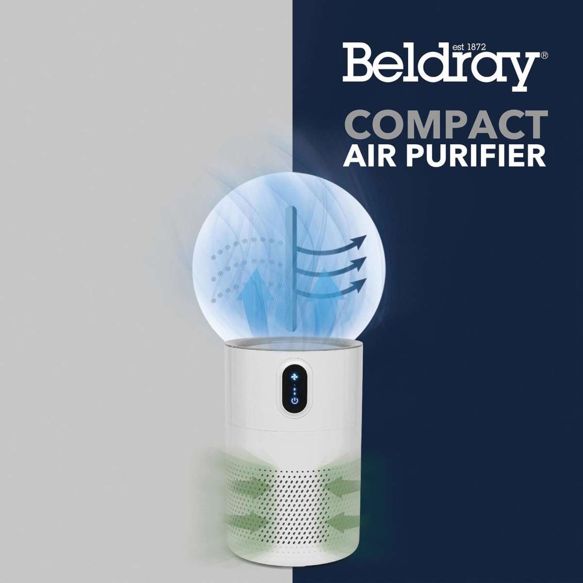 Beldray Compact Air Purifier, HEPA Filter, 3 Speed Settings, Able to