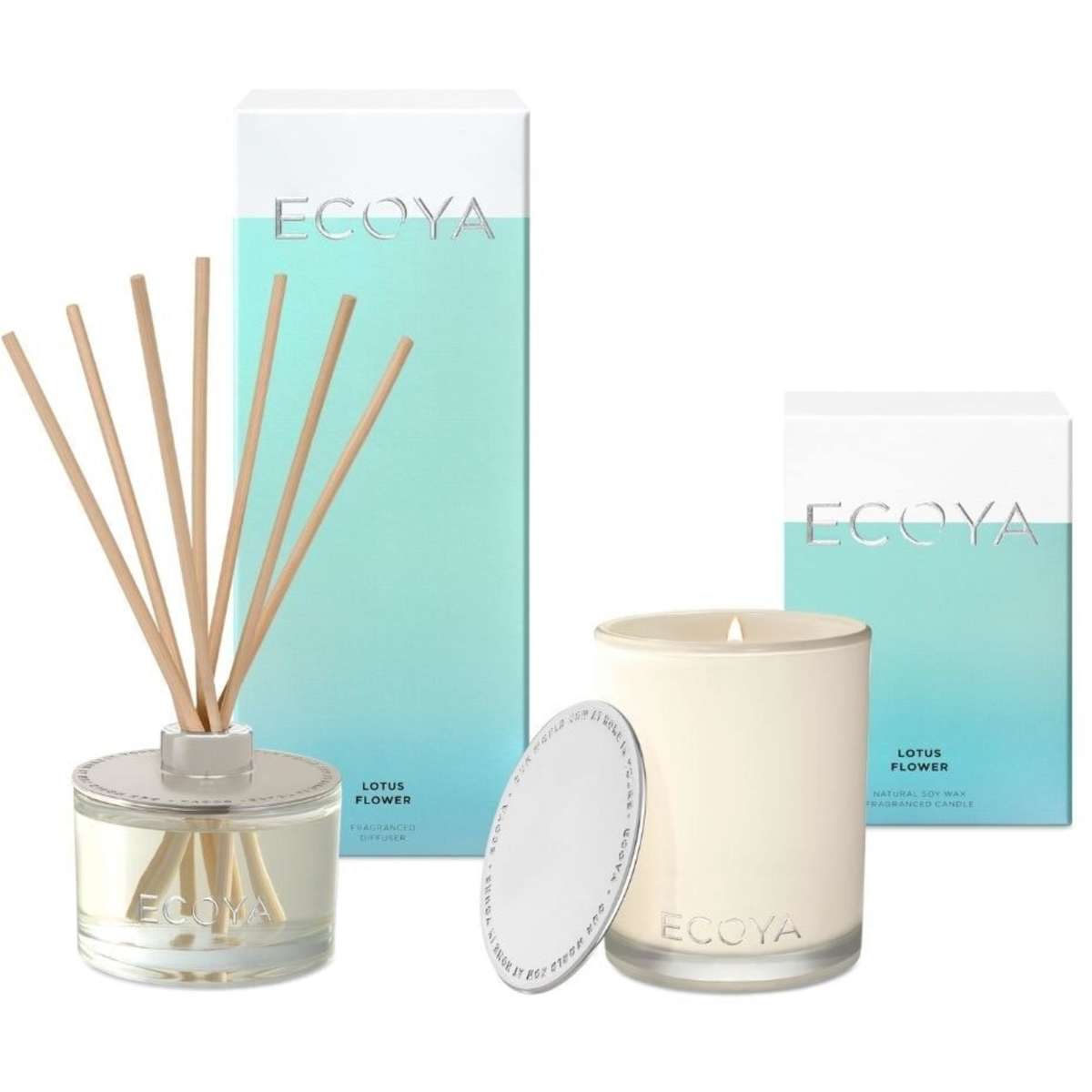 Ecoya Lotus Flower Madison Candle and Diffuser Set Woolworths
