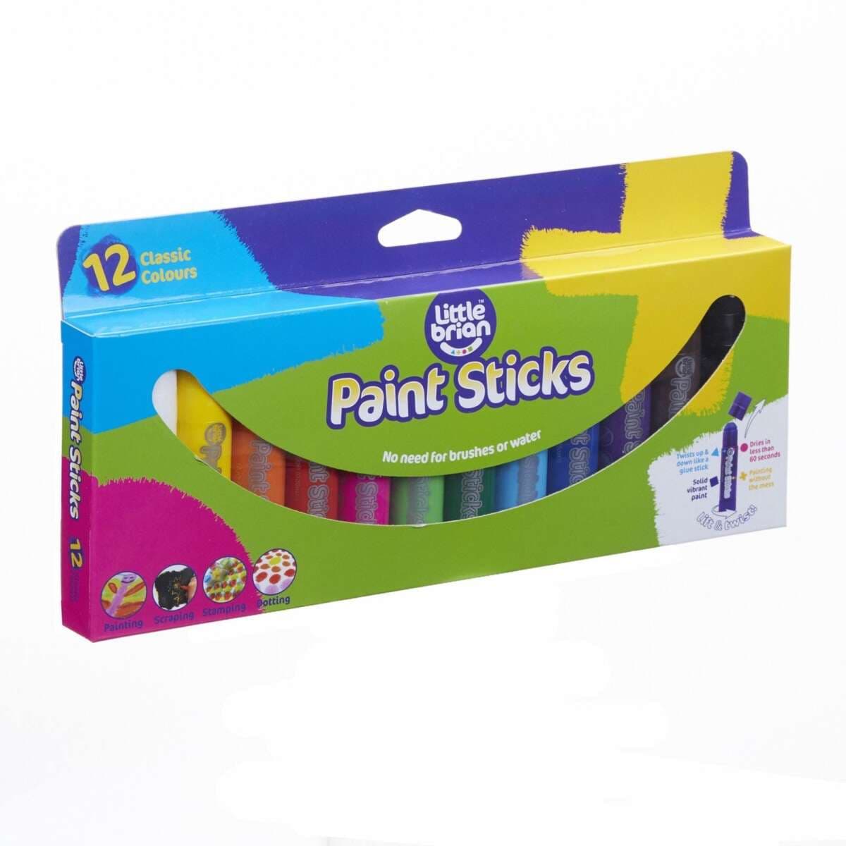Little Brian Paint Sticks Classic Colours 12 Pack Woolworths