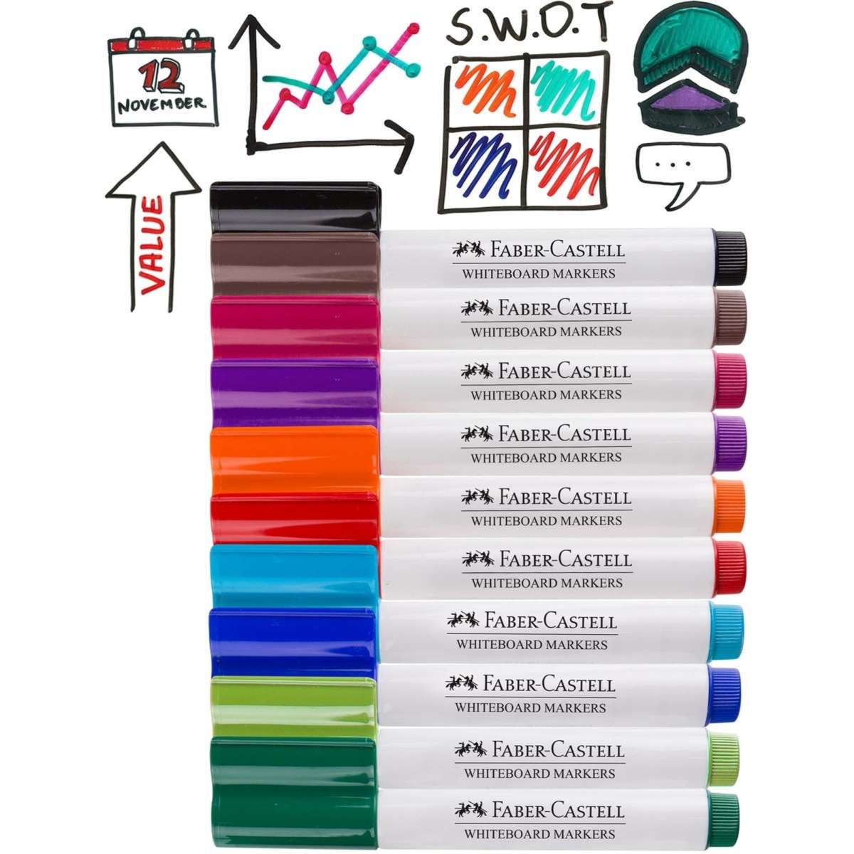 FaberCastell Connector Whiteboard Markers 10 Pack Woolworths