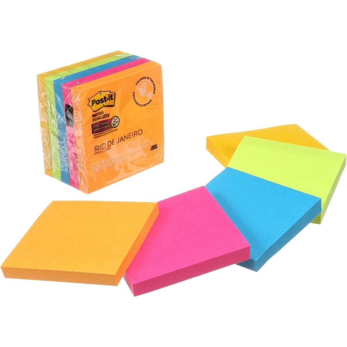 Postit Super Sticky Notes 5pk Rio de Janeiro Collection Woolworths