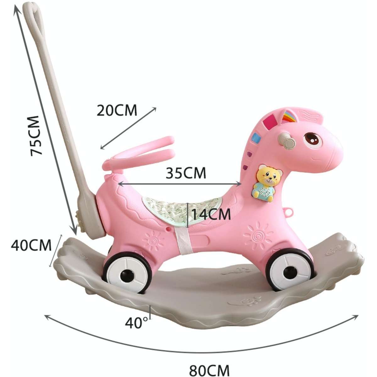 BoPeep Kids 4-in-1 Rocking Horse Toddler Baby Horses Ride On Toy Rocker ...