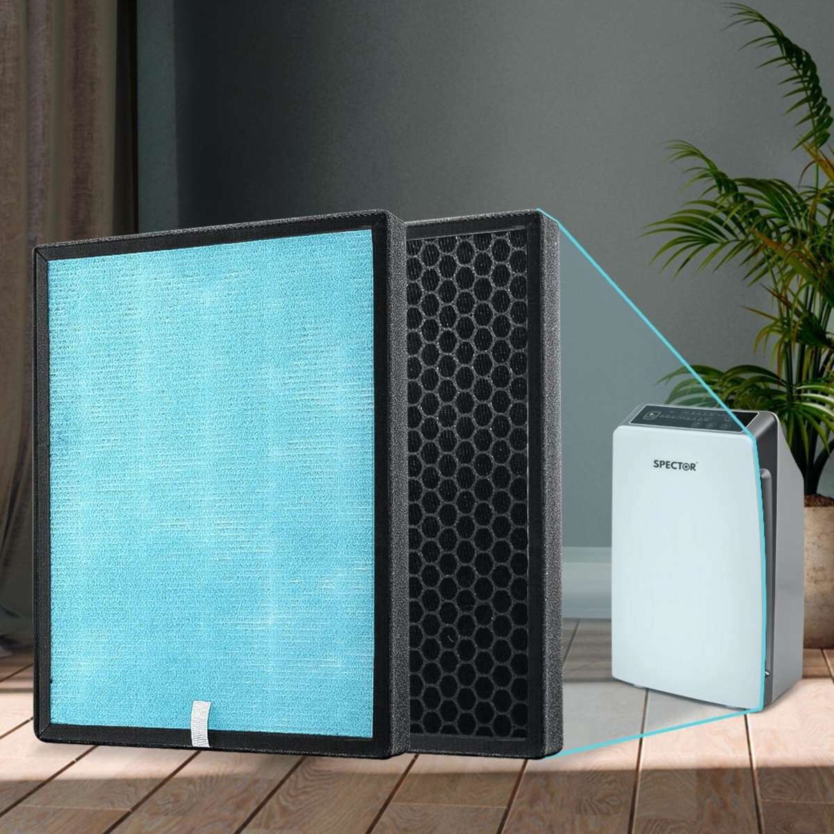 Spector 5 Layer Air Purifier Replacement Filter HEPA Filters Carbon