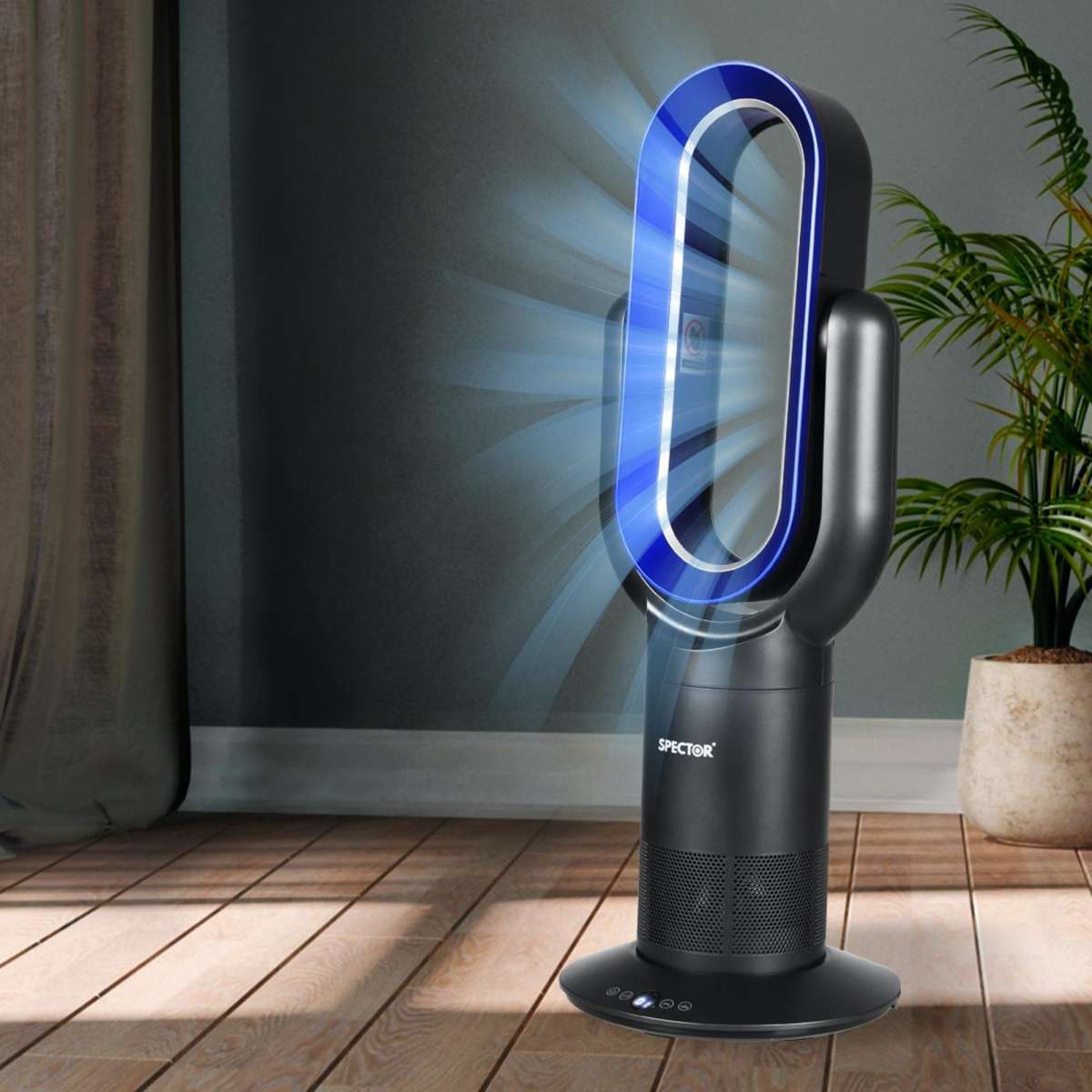Spector Bladeless Electric Tower Fan Cooler Heater Air Cool Sleep Timer