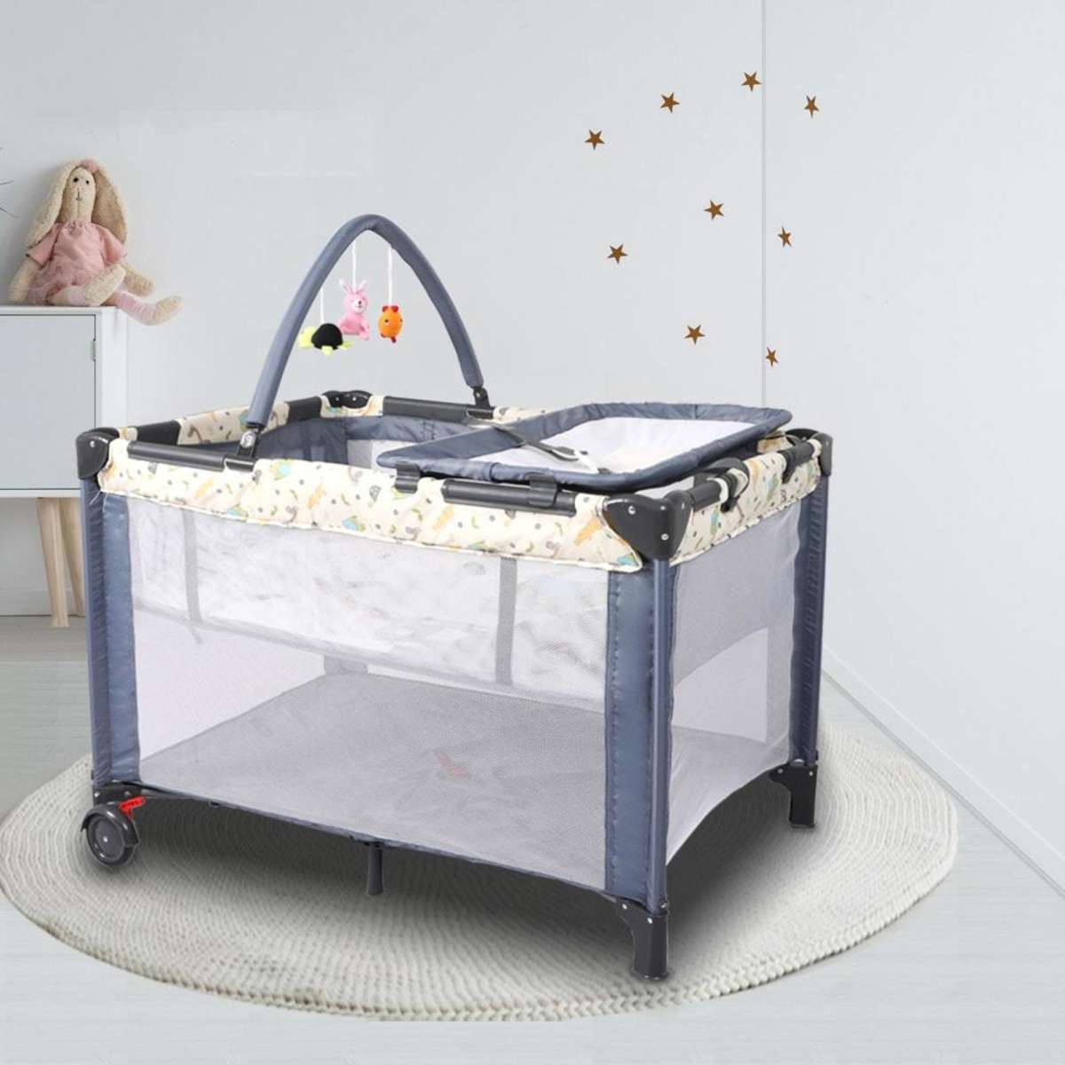 Bopeep Baby Cot Bed Crib Bedding Set Safety Rails Bumper Fence