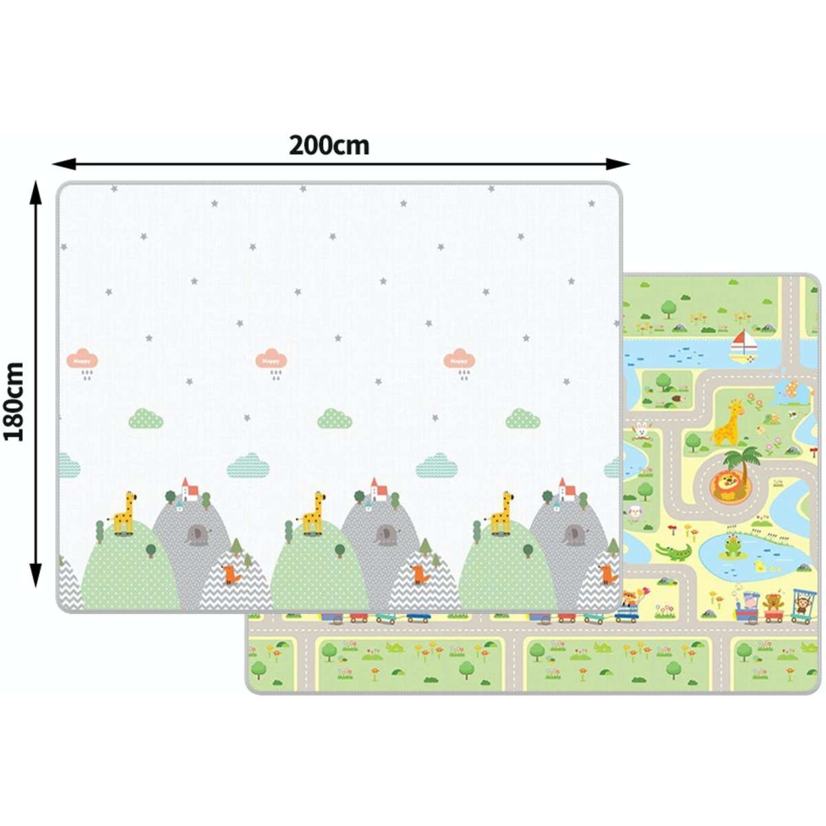 Bopeep 180x200cm Double Sided Kids Play Mat Baby Crawling Pad Floor