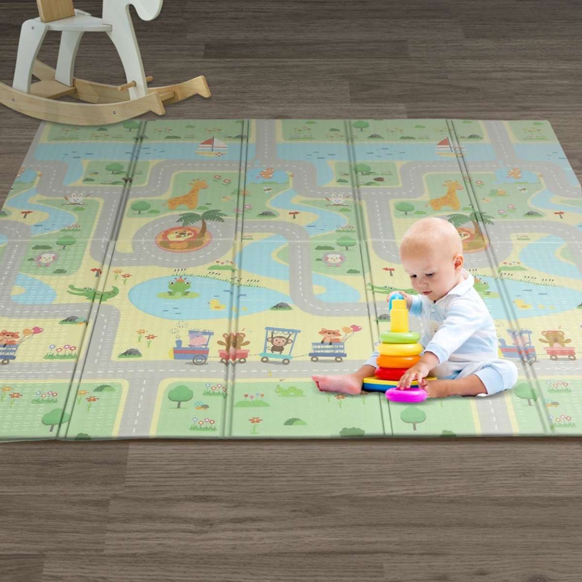 Bopeep 180x200cm Double Sided Kids Play Mat Baby Crawling Pad Floor