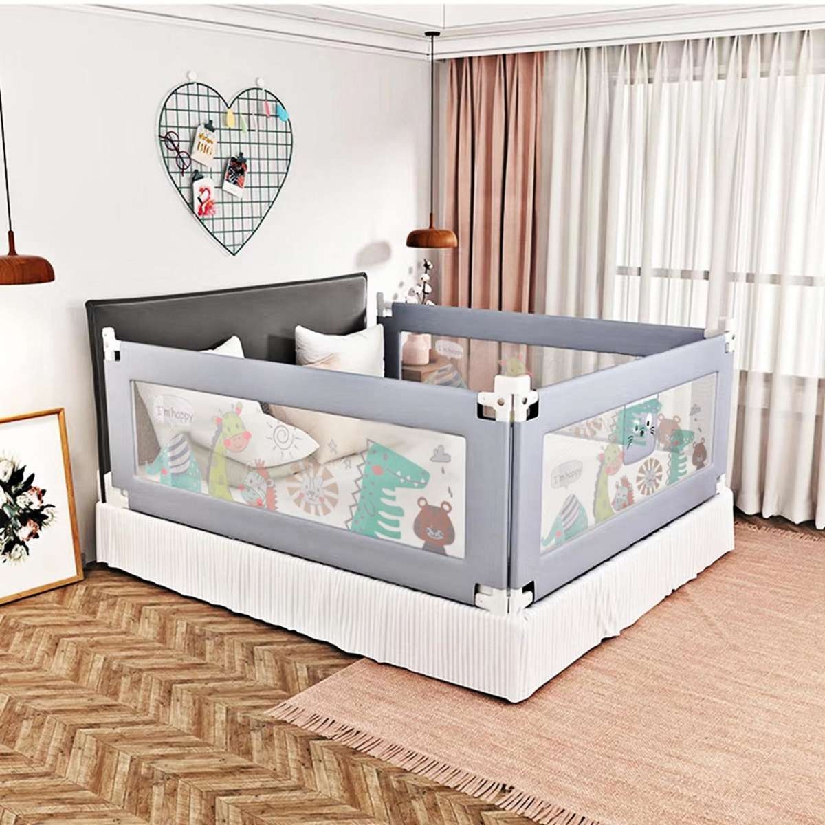 Bopeep Kids Baby Safety Bed Rail Adjustable Folding Child Toddler ...