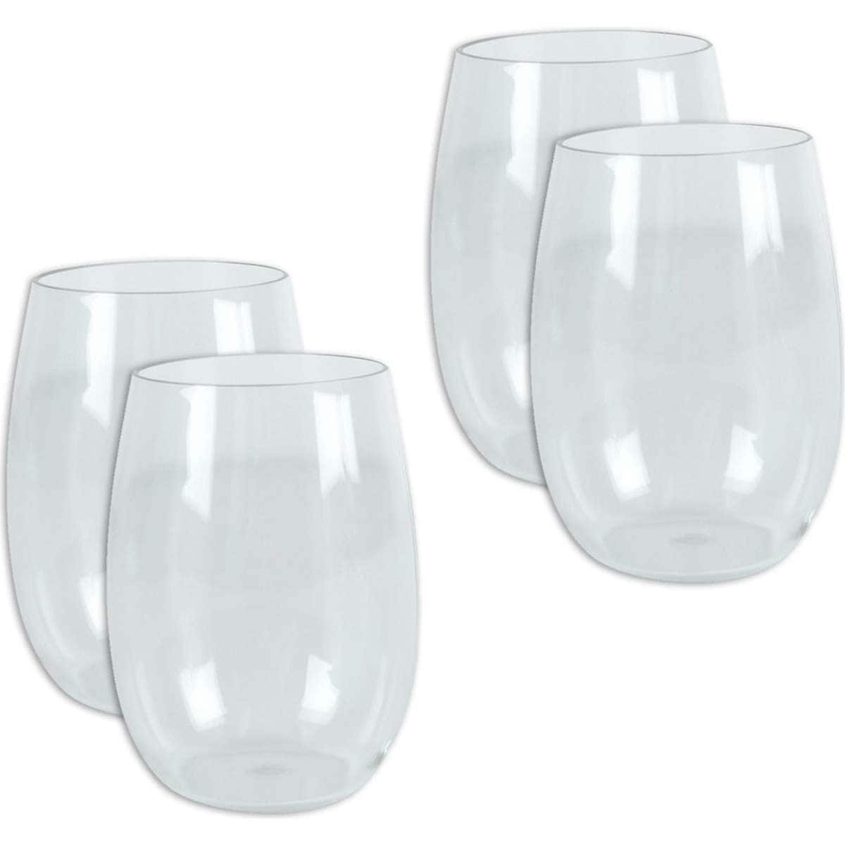 Wildtrak Tritan Stemless Plastic Wine Glass 444ml 4pc Woolworths