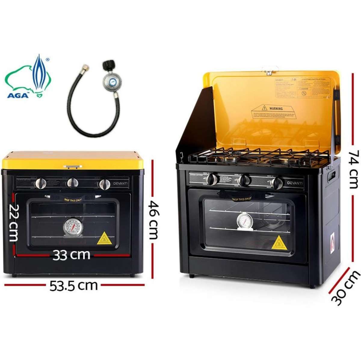 Devanti Portable Gas Oven LPG Black Woolworths