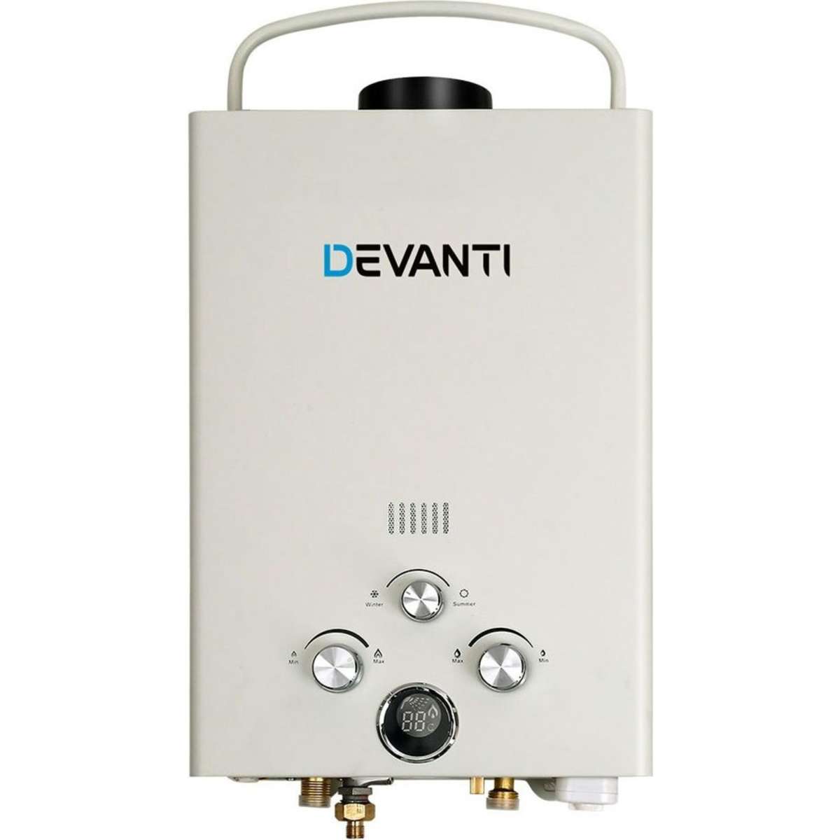 Devanti Portable Gas Water Heater 8L/Min LPG System Grey Woolworths